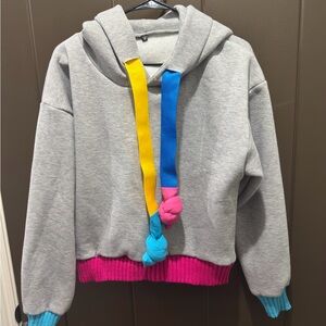 SHEIN Gray Hoodie with Colorful Accents